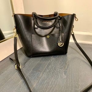 Michael Kors large black leather tote